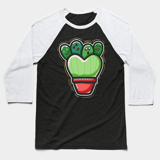 Cactus Lover Baseball T-Shirt by Dzulhan